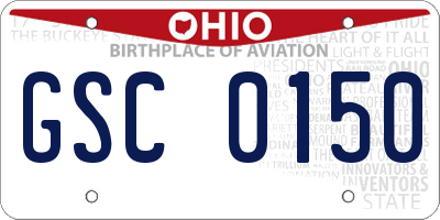 OH license plate GSC0150