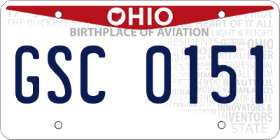 OH license plate GSC0151