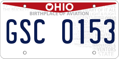 OH license plate GSC0153