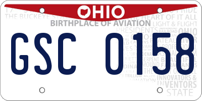 OH license plate GSC0158