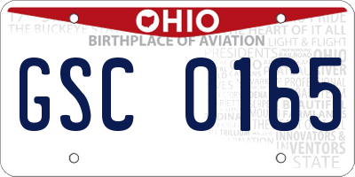 OH license plate GSC0165