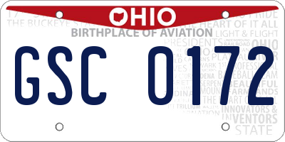 OH license plate GSC0172