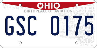 OH license plate GSC0175