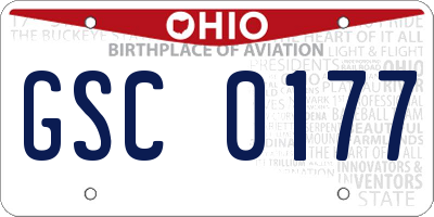 OH license plate GSC0177