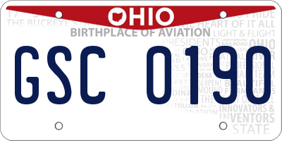 OH license plate GSC0190