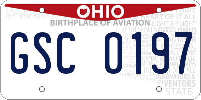 OH license plate GSC0197