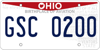 OH license plate GSC0200