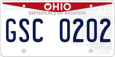 OH license plate GSC0202