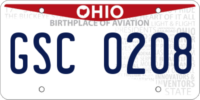 OH license plate GSC0208