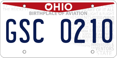 OH license plate GSC0210