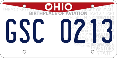 OH license plate GSC0213