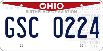 OH license plate GSC0224