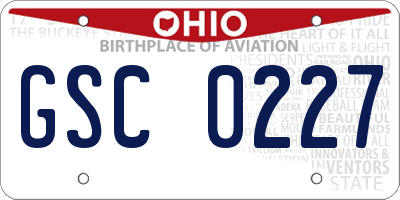 OH license plate GSC0227