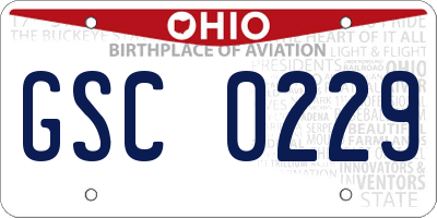 OH license plate GSC0229