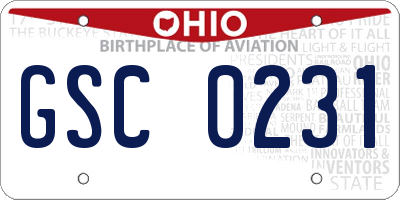 OH license plate GSC0231