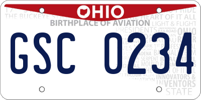 OH license plate GSC0234