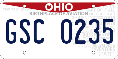 OH license plate GSC0235