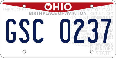 OH license plate GSC0237