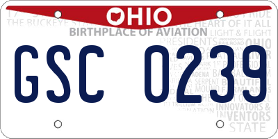 OH license plate GSC0239
