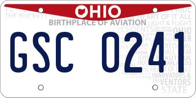 OH license plate GSC0241