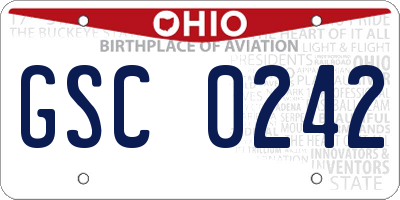 OH license plate GSC0242