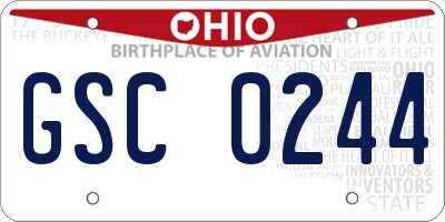 OH license plate GSC0244