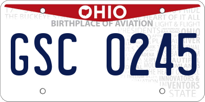 OH license plate GSC0245