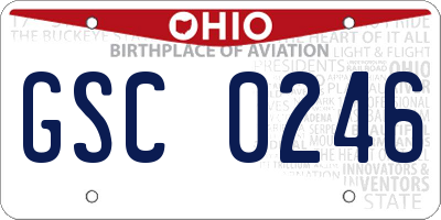 OH license plate GSC0246