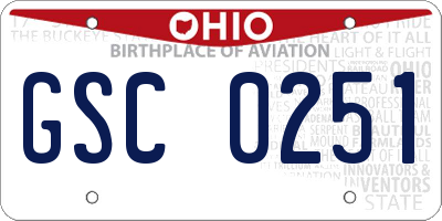 OH license plate GSC0251