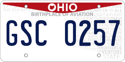 OH license plate GSC0257