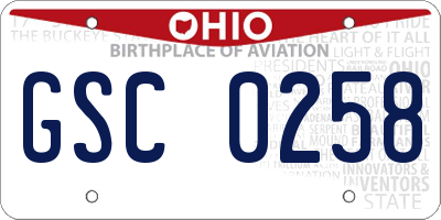 OH license plate GSC0258