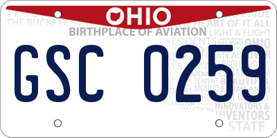 OH license plate GSC0259