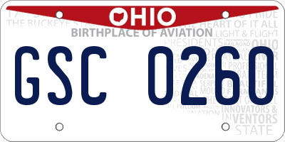 OH license plate GSC0260