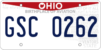 OH license plate GSC0262