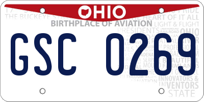 OH license plate GSC0269