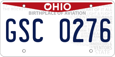 OH license plate GSC0276