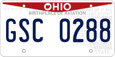 OH license plate GSC0288