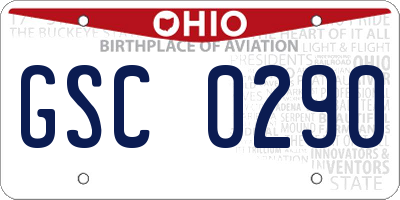 OH license plate GSC0290