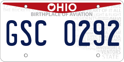 OH license plate GSC0292