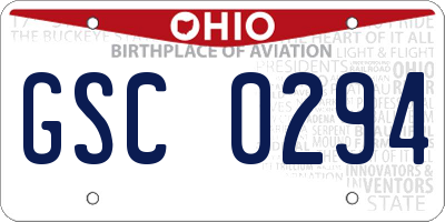 OH license plate GSC0294