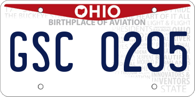 OH license plate GSC0295
