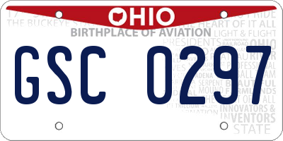 OH license plate GSC0297