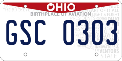 OH license plate GSC0303