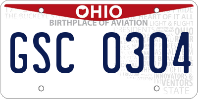 OH license plate GSC0304