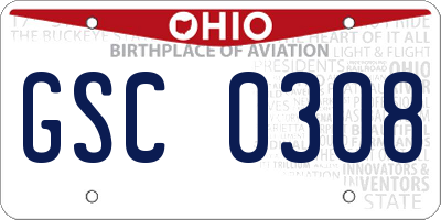 OH license plate GSC0308