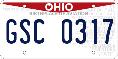 OH license plate GSC0317