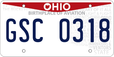 OH license plate GSC0318