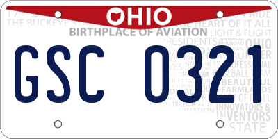 OH license plate GSC0321