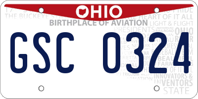 OH license plate GSC0324