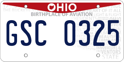 OH license plate GSC0325